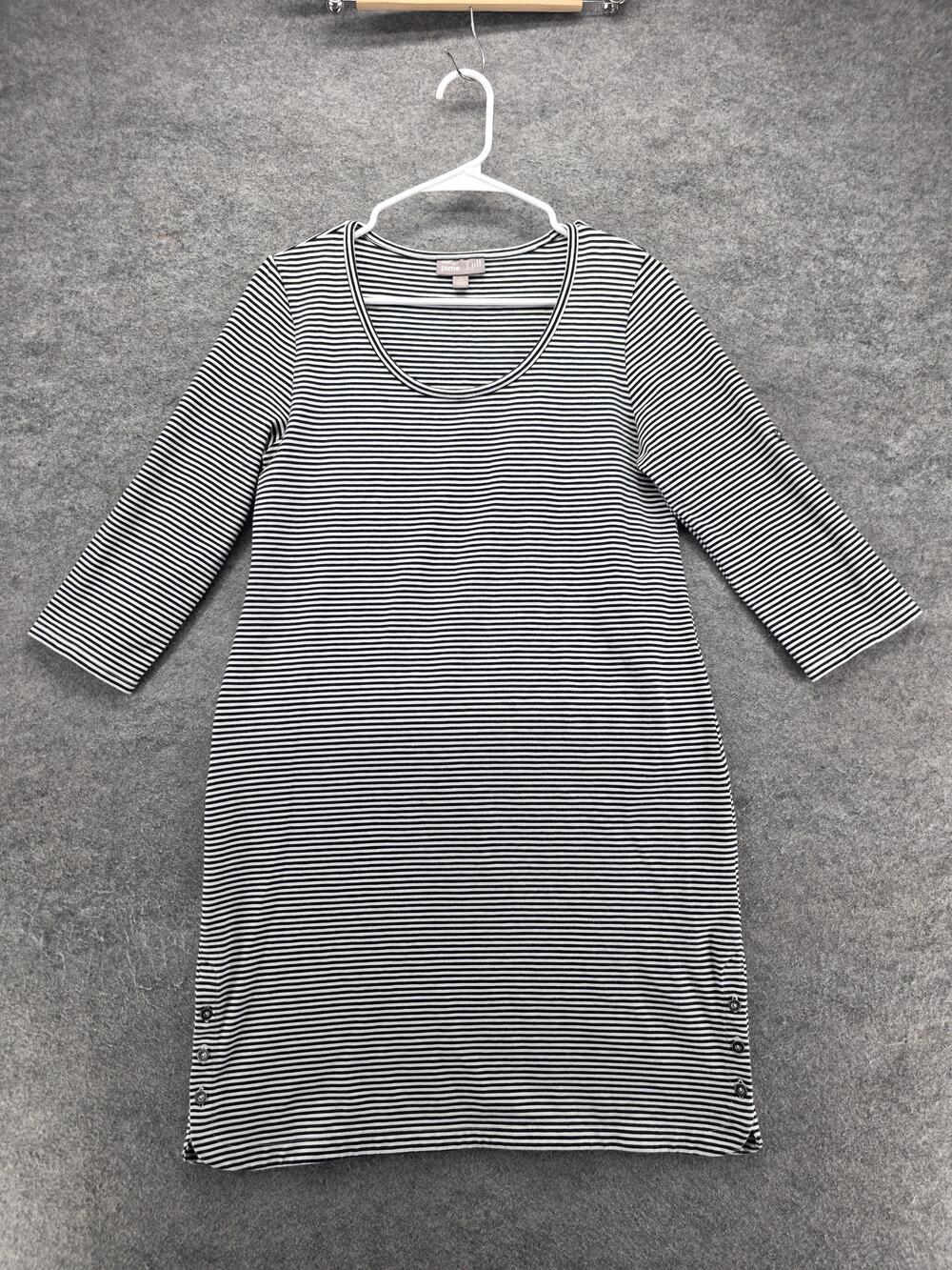 J. Jill Dress Womens S Petite Black Knee Length T-Shirt Dress Scoop Neck